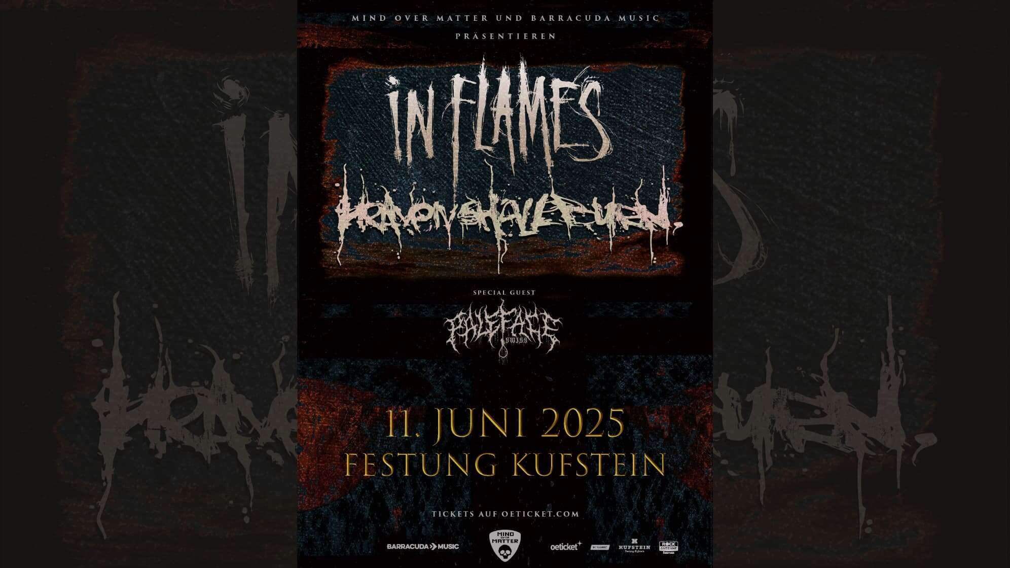 Tourplakat des Konzerts von Heaven Shall Burn und In Flames in Kufstein