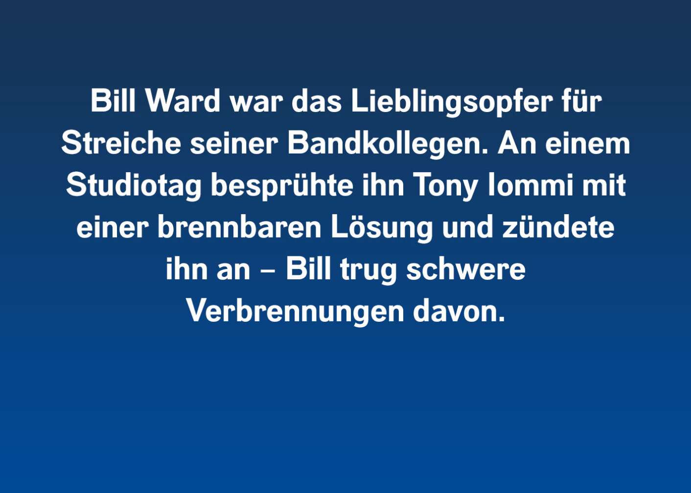 Fakt über Bill Ward als Fließtext