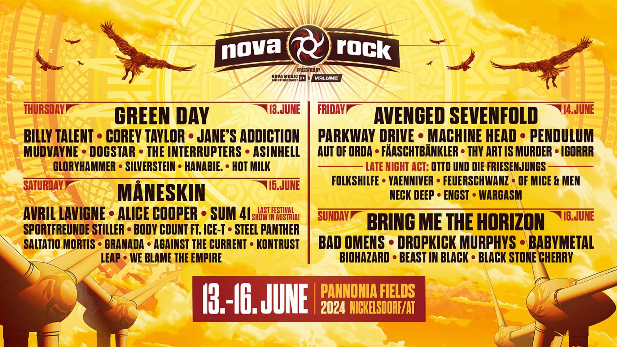 Nova Rock Diese Bands kommen zum Open Air 2024
