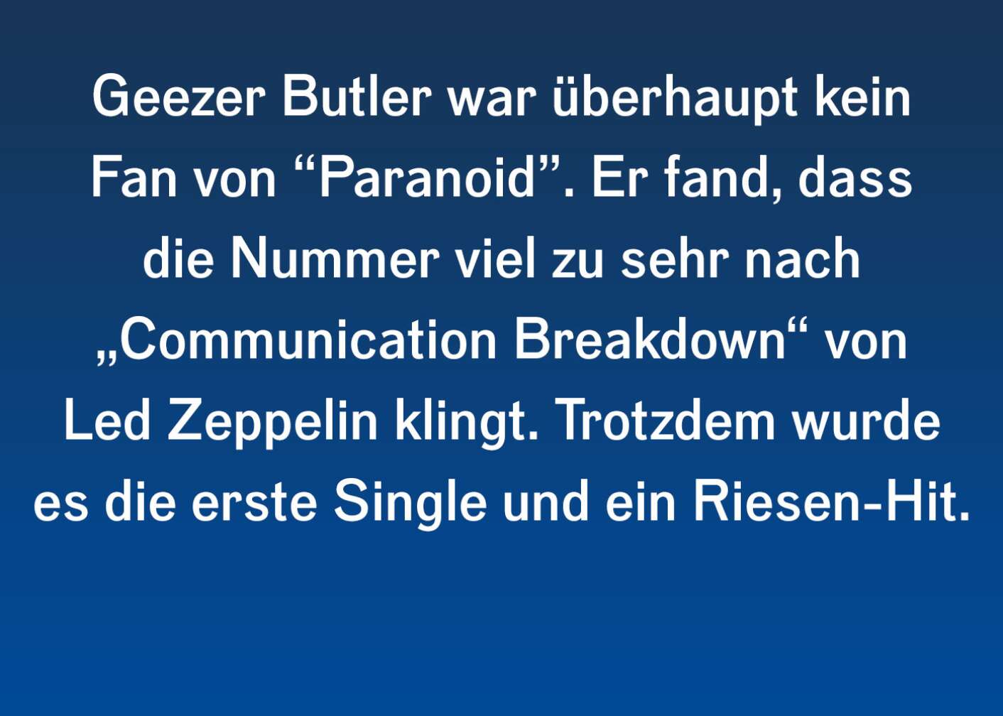 Fakt über Paranoid von Black Sabbath als Fließtext