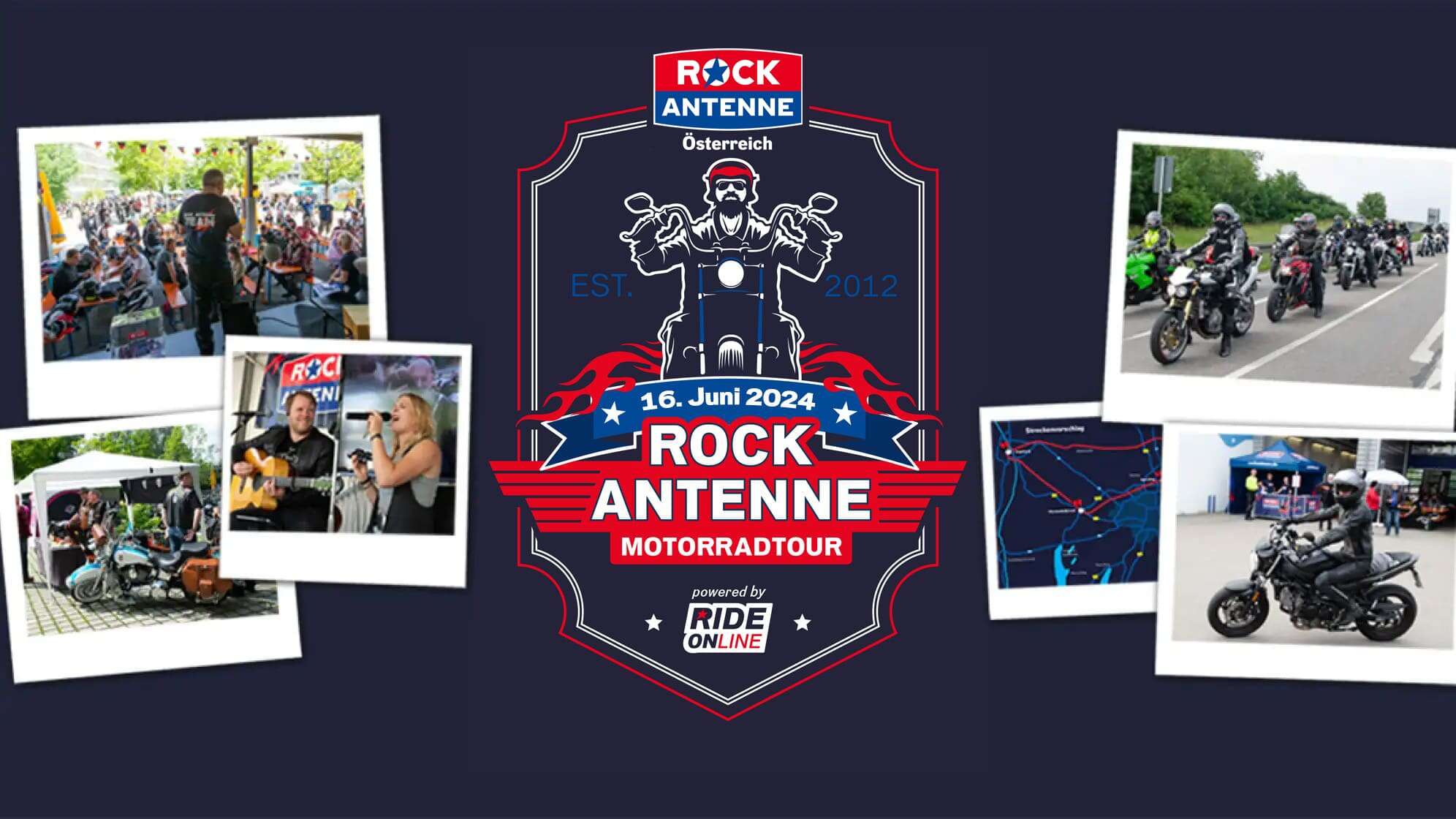 Titelbild der ROCK ANTENNE Österreich Motorradtour 2024