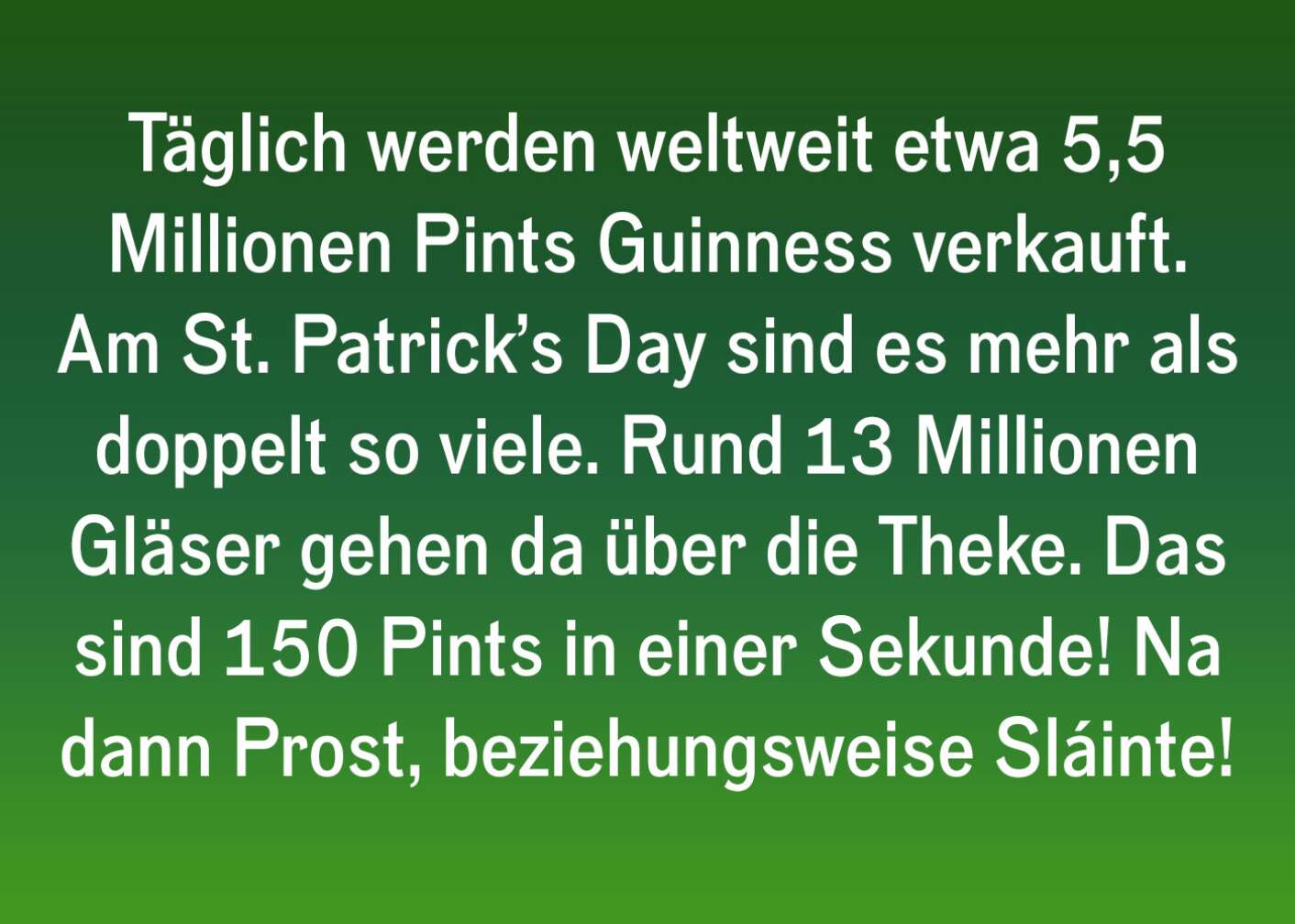 Fakt über St. Patricks Day als Fließtext