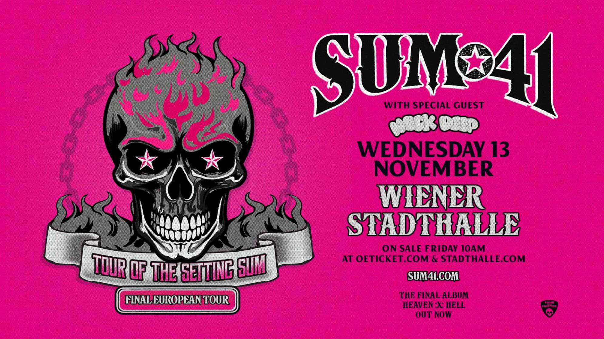 Plakat für das Sum 41-Konzert in der Wiener Stadthalle am 13. November