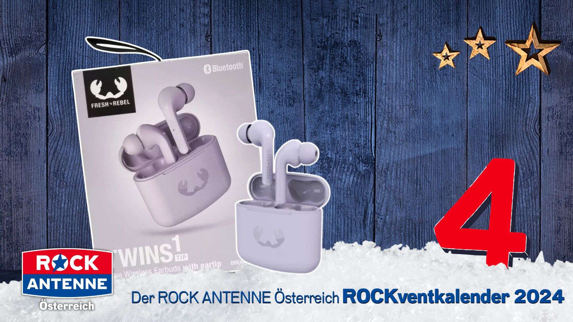 Das Rockventkalender Türchen 2024 Nr. 4: Fresh 'n Rebel Bluetooth®-Ohrhörer "TWINS 1 TIP TWS" Dreamy Lila